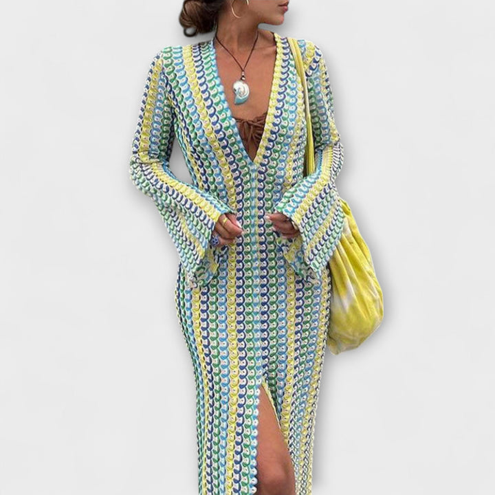 Elina | Maxi dress with V-neck and summer style