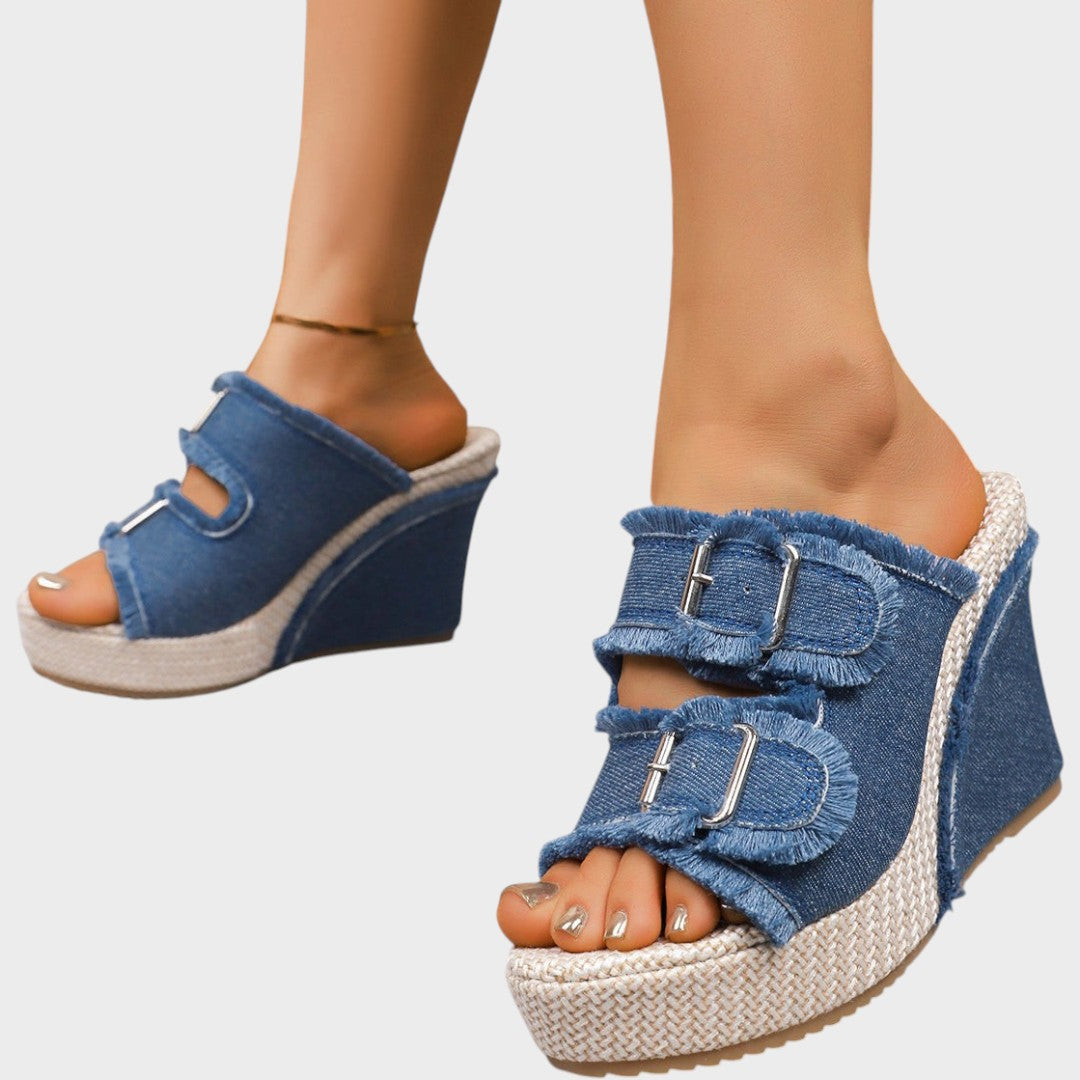 Atelier | Fray Edge Wedge Sandals