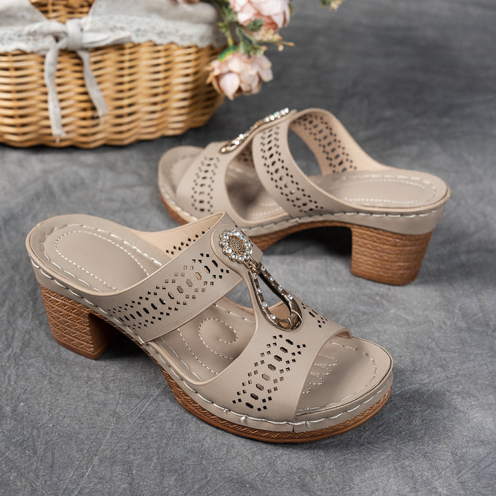 Linda | Grey Soft Knit Comfort Sandals — view 14