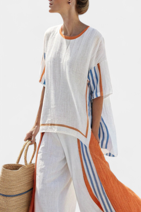 Thorneil | Striped Pants & Top Set — view 2