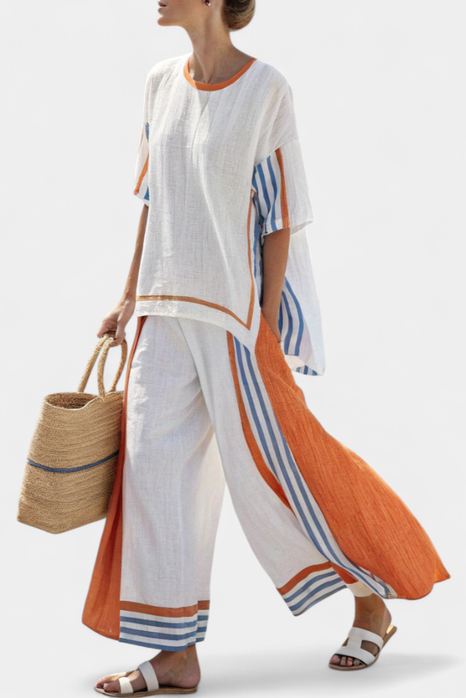 Thorneil | Striped Pants & Top Set