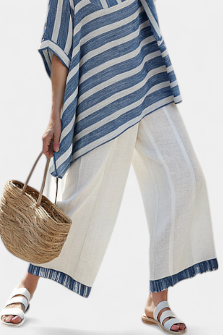 Corvielle | Blue Hem Striped Set — view 3