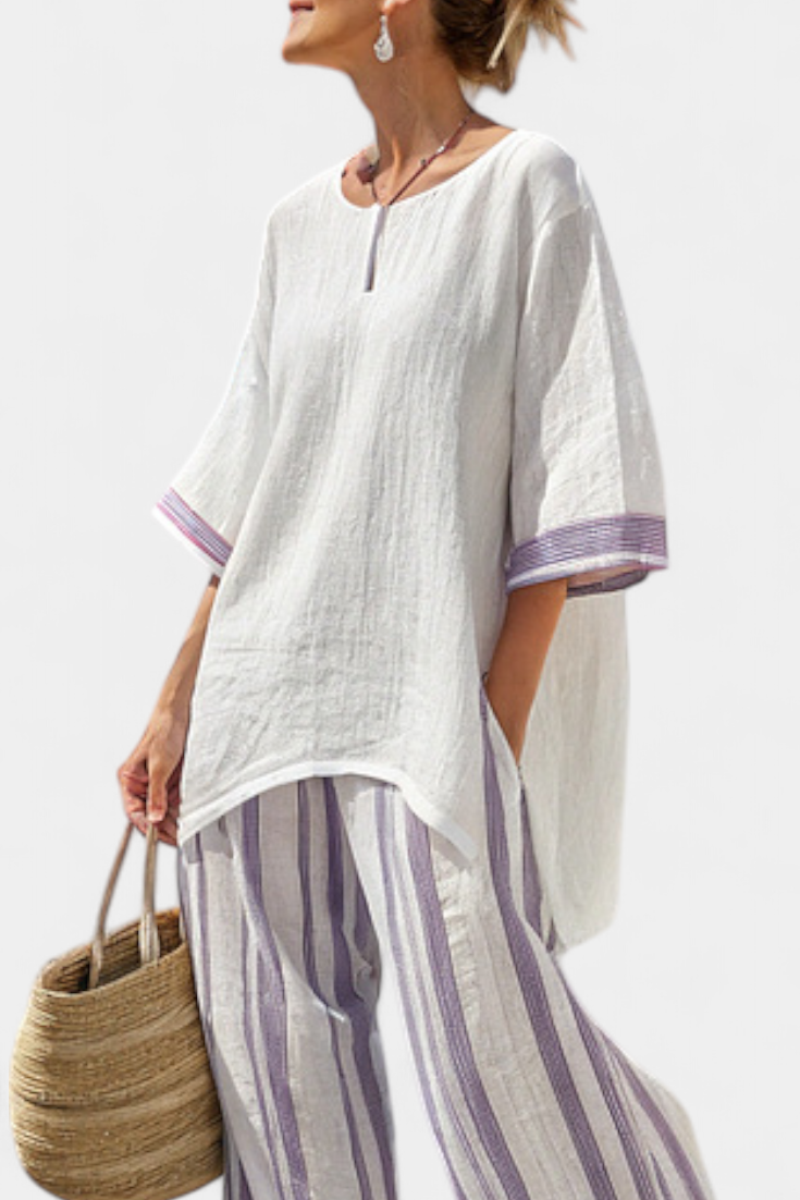 Luxmere | Purple Relaxed Blouse & Pants Set — view 2