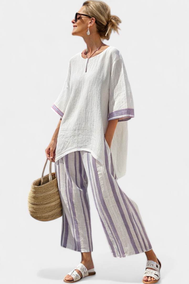 Luxmere | Purple Relaxed Blouse & Pants Set — view 4