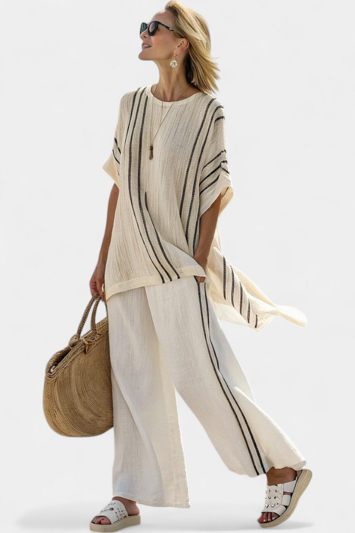 Greysen | Ivory Blouse & Pants Set — view 4