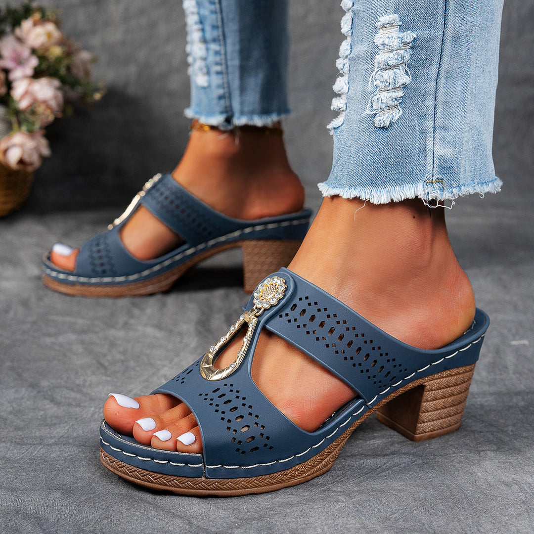 Linda | Grey Soft Knit Comfort Sandals — view 8