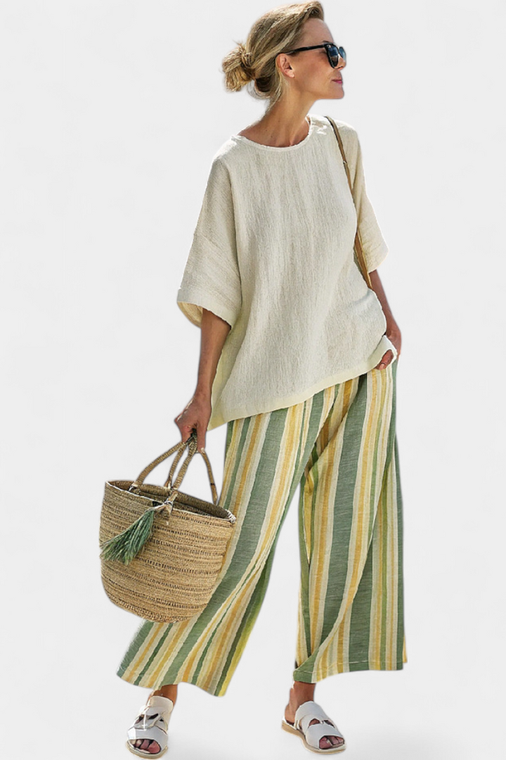 Ellowyn | Striped Linen-Look Set — view 4