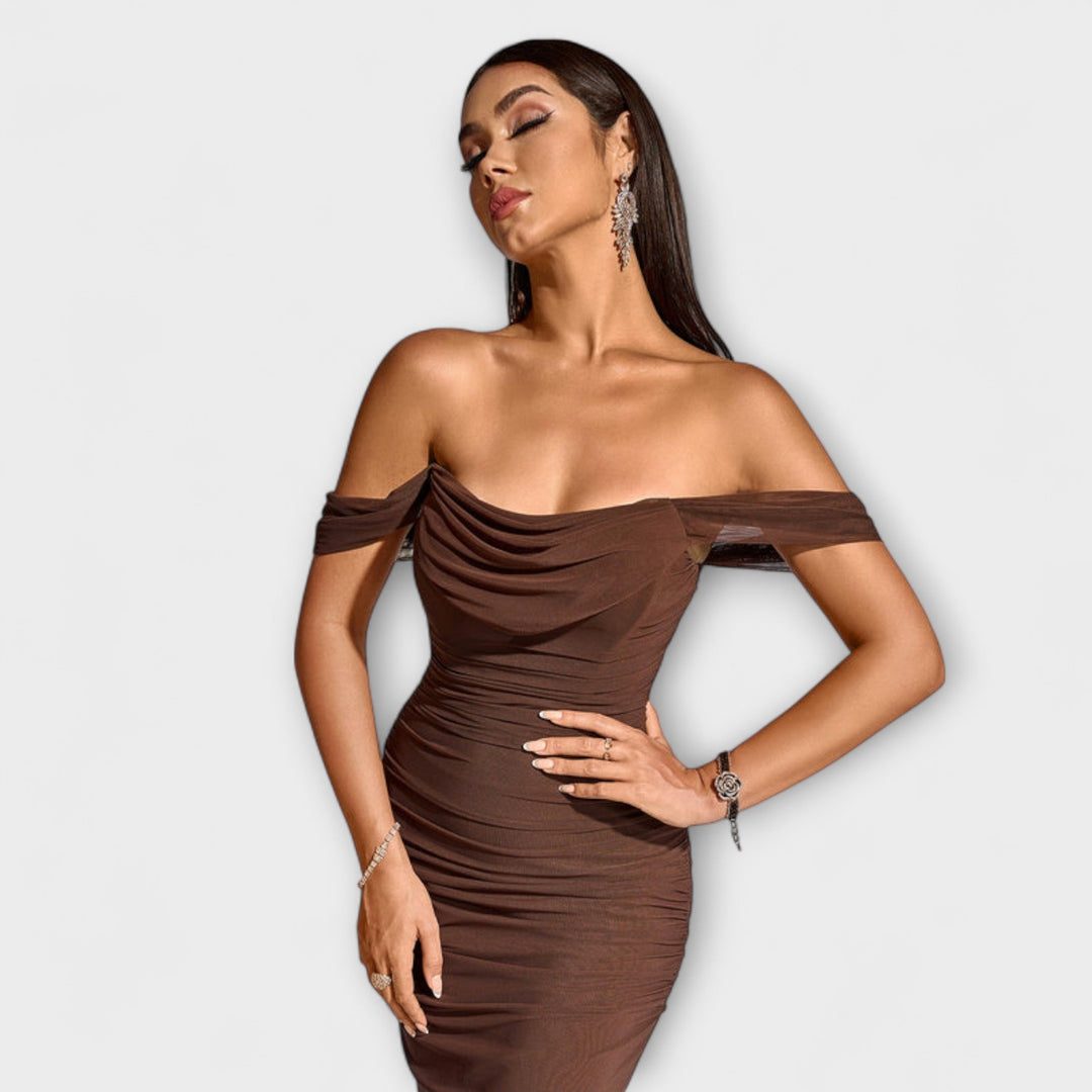 Lone | Off-Shoulder Bodycon Dress with Ruching