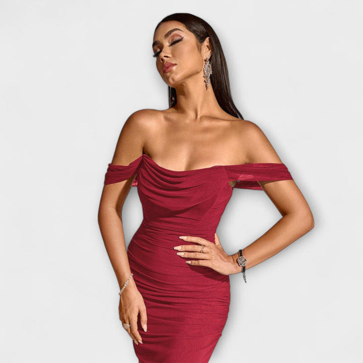 Lone | Off-Shoulder Bodycon Dress with Ruching