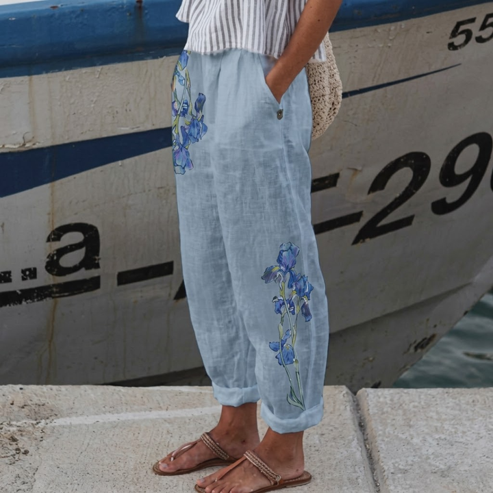 Kelsey | Ochre Floral Print Pants
