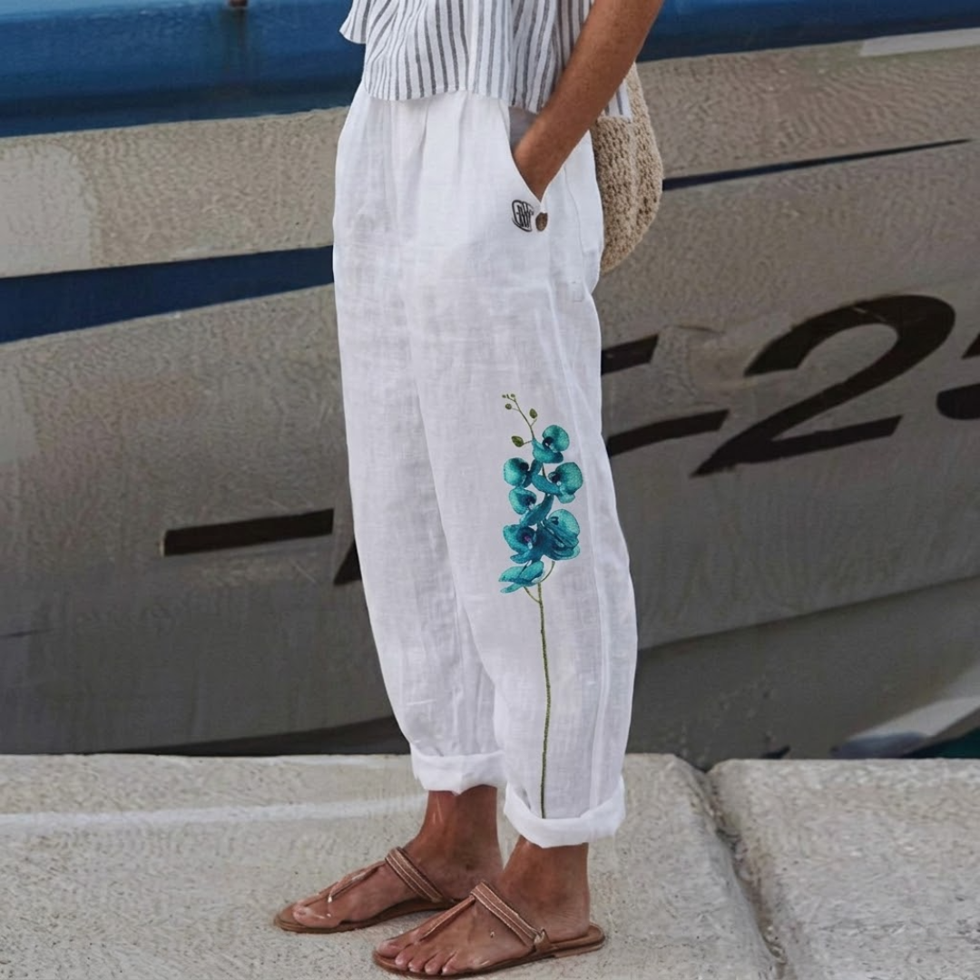 Moira | Slate Floral Print Pants