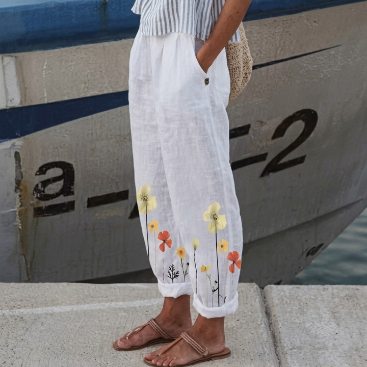 Felicia | Brown Vintage Floral Pants