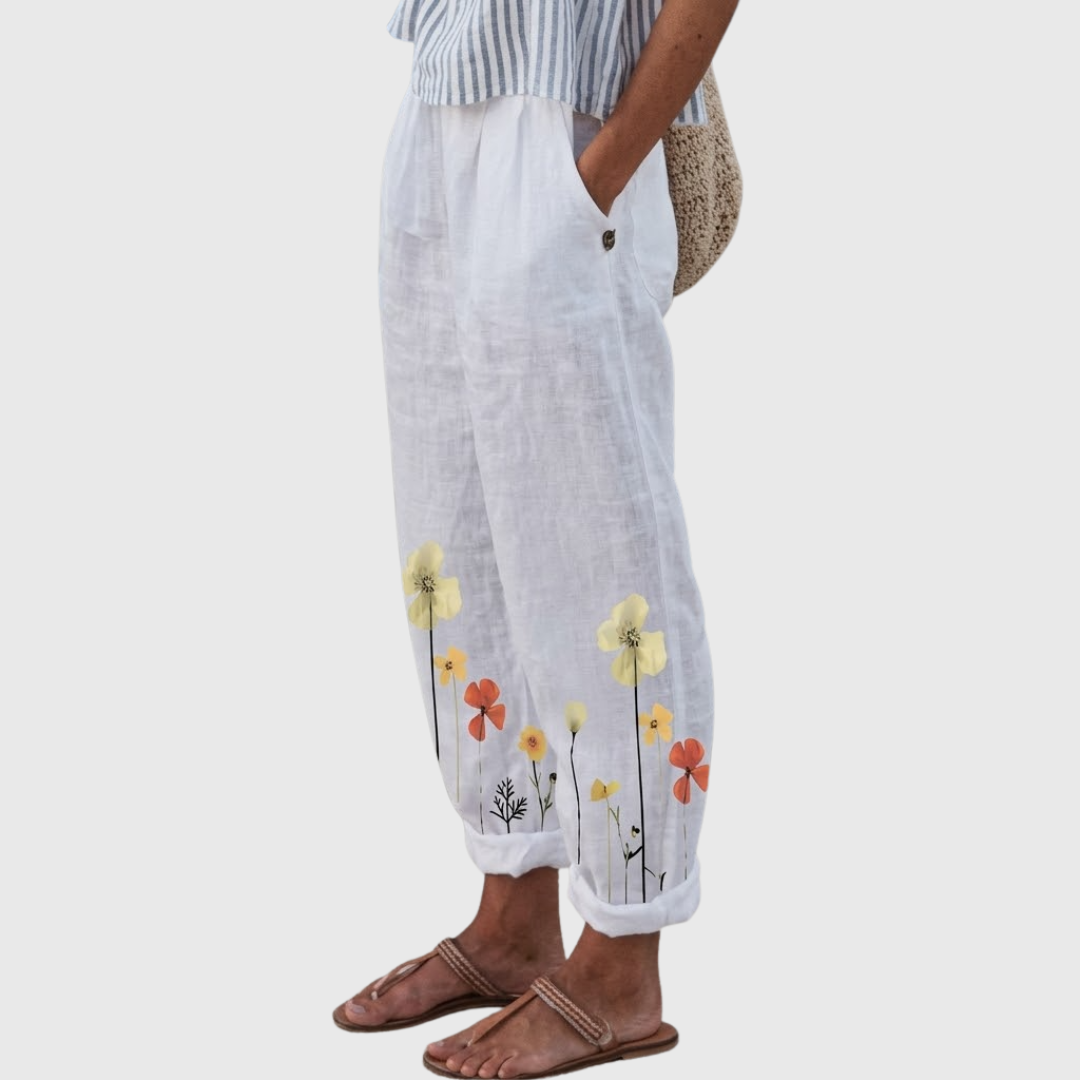 Felicia | Brown Vintage Floral Pants — view 2
