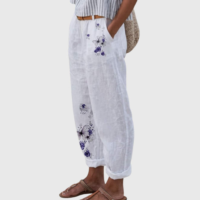 Janine | Forest Floral Print Pants — view 2