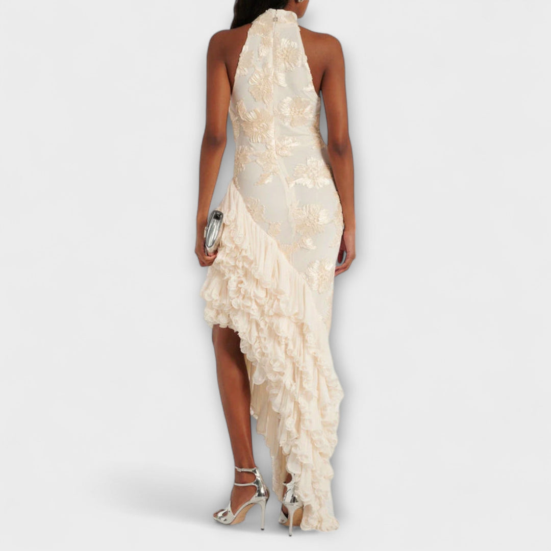 Karen | Maxi dress with floral appliqués