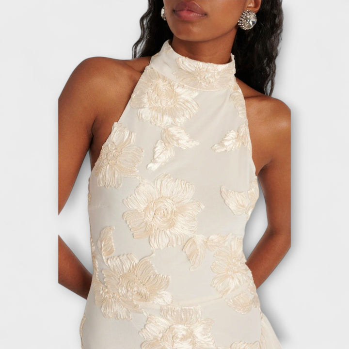 Karen | Maxi dress with floral appliqués