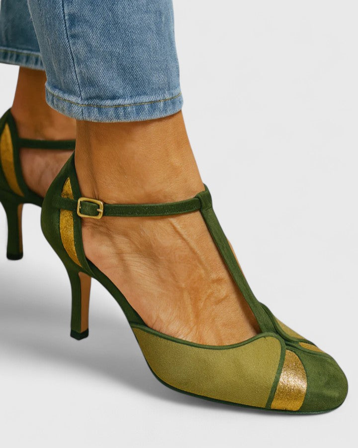 Patricia | Black Chunky Sole Heels — view 2