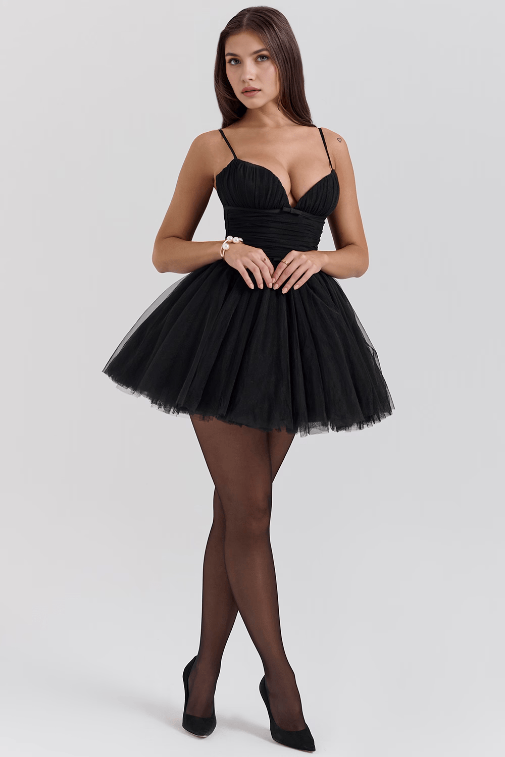 Penelope | Black Mini Dress — view 5