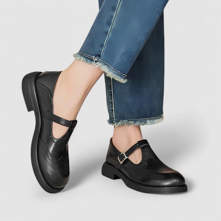 Louisa | Brown Classic Mary Jane Shoes — view 5