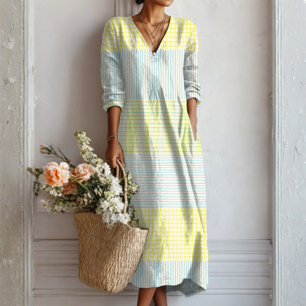 Alina | Sand Beige Relaxed Boho Midi Dress