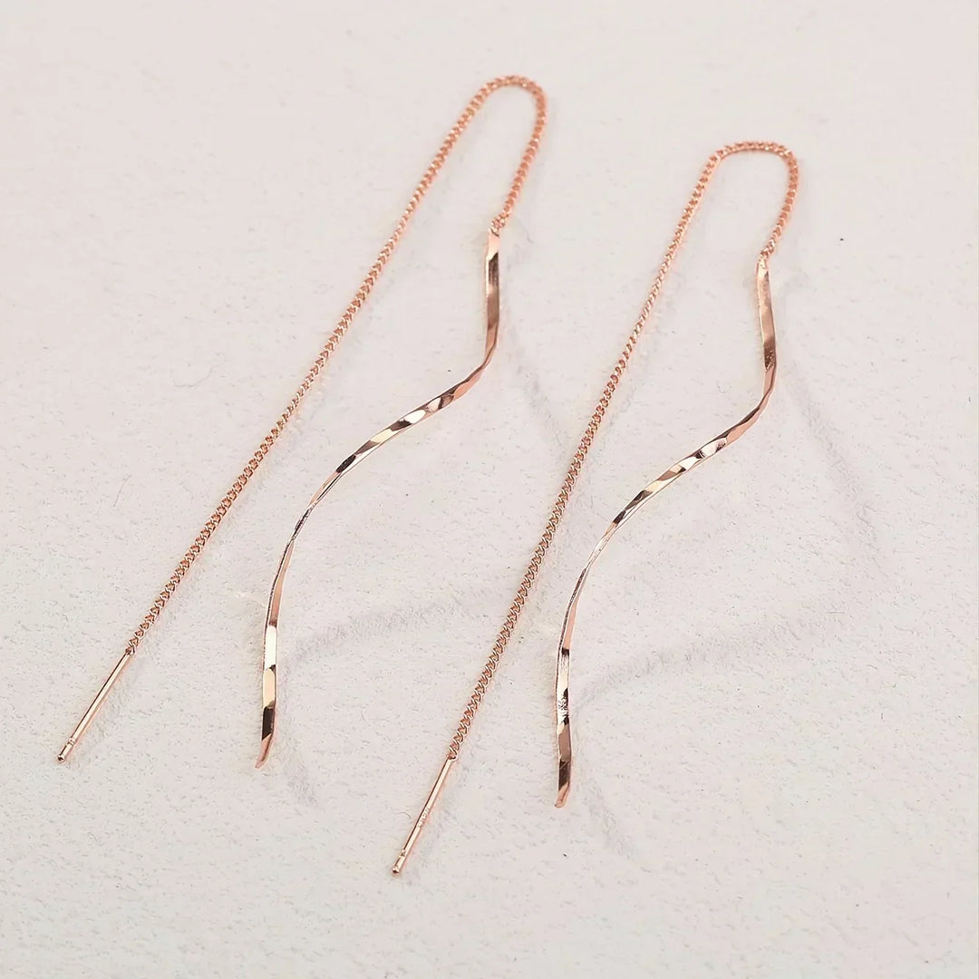 Isaline | Long Earrings with Wavy Design — view 6