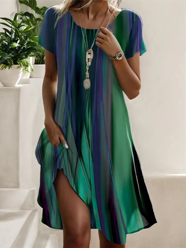 Grisenne | Gray Boho Floral Beach Dress — view 3