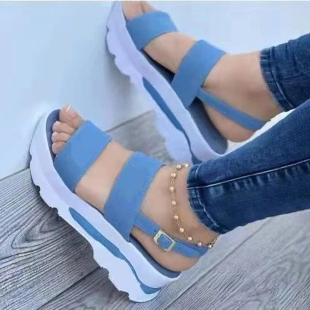 Dove | White Platform Double Strap Sandals — view 3