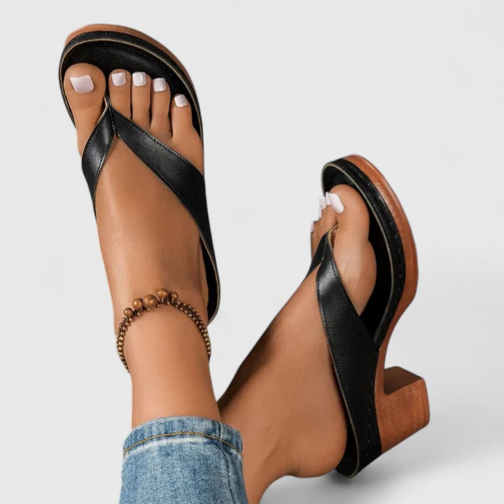Jazrielle | Black Platform Comfort Heels