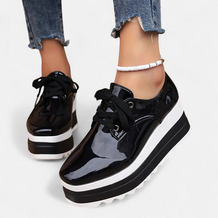 Chiara | Platform Square Toe Heels — view 3