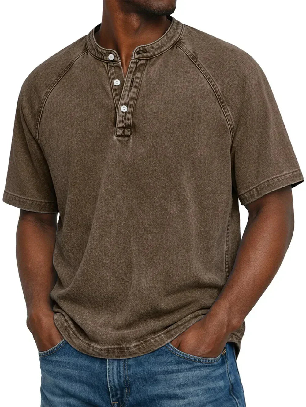 Lucas | Vintage Button-Up T-Shirt for Men