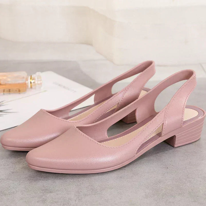 Clio | Nude Square Toe Block Ballet Flats — view 5