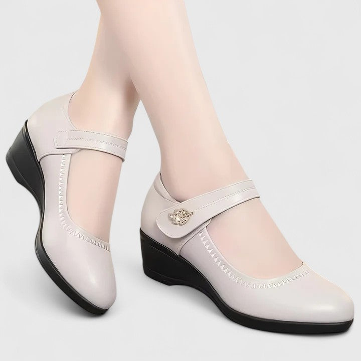 Daleyandra | Tan Cross Strap Comfort Shoes — view 2