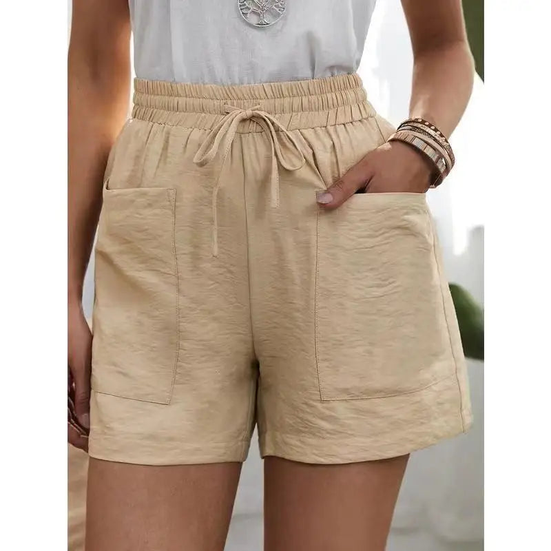 Perenna | Lace Elastic Waist Wide Leg Shorts