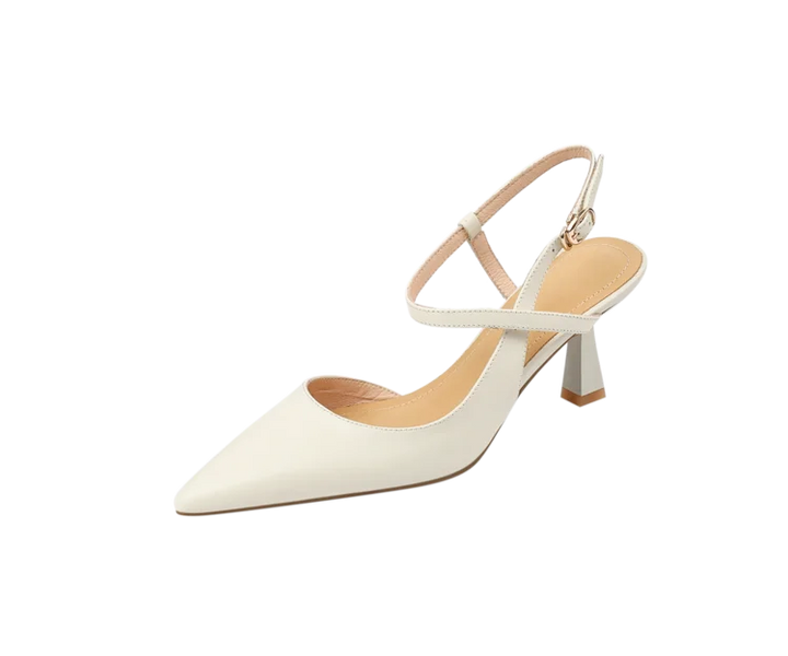 Zoe | Cream Elegant Flowing Dress — view 4