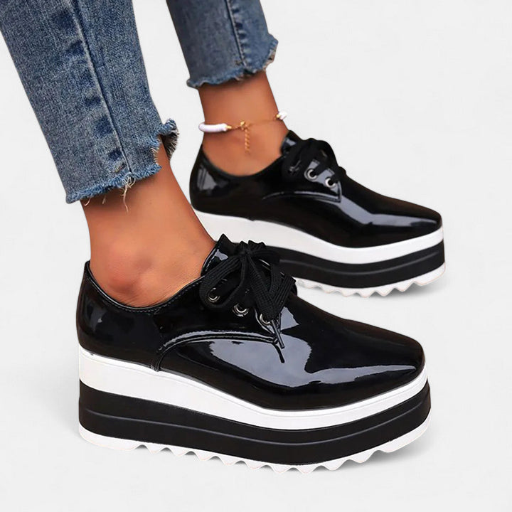 Chiara | Platform Square Toe Heels — view 4