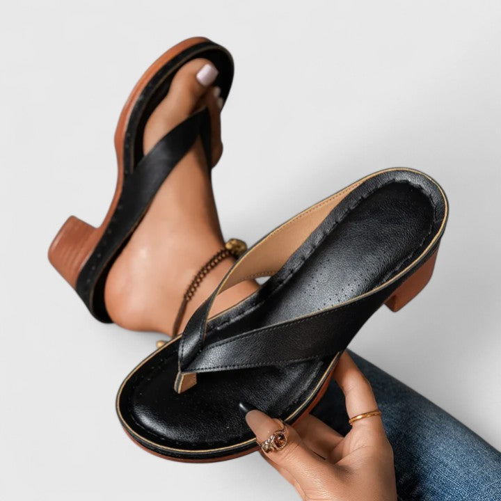 Jazrielle | Black Platform Comfort Heels — view 2