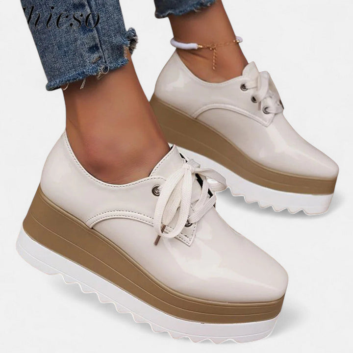 Chiara | Platform Square Toe Heels — view 10