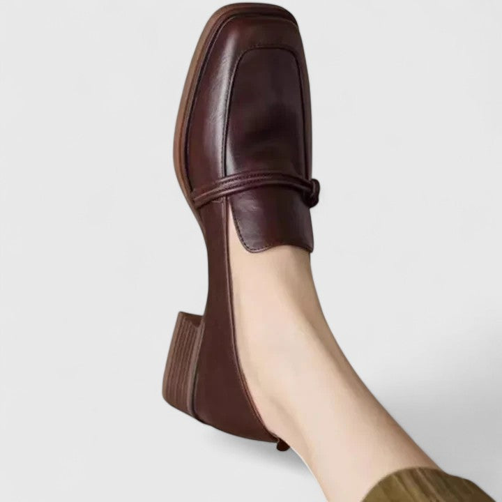 Dixie | Square Toe Low Heel Loafers — view 6