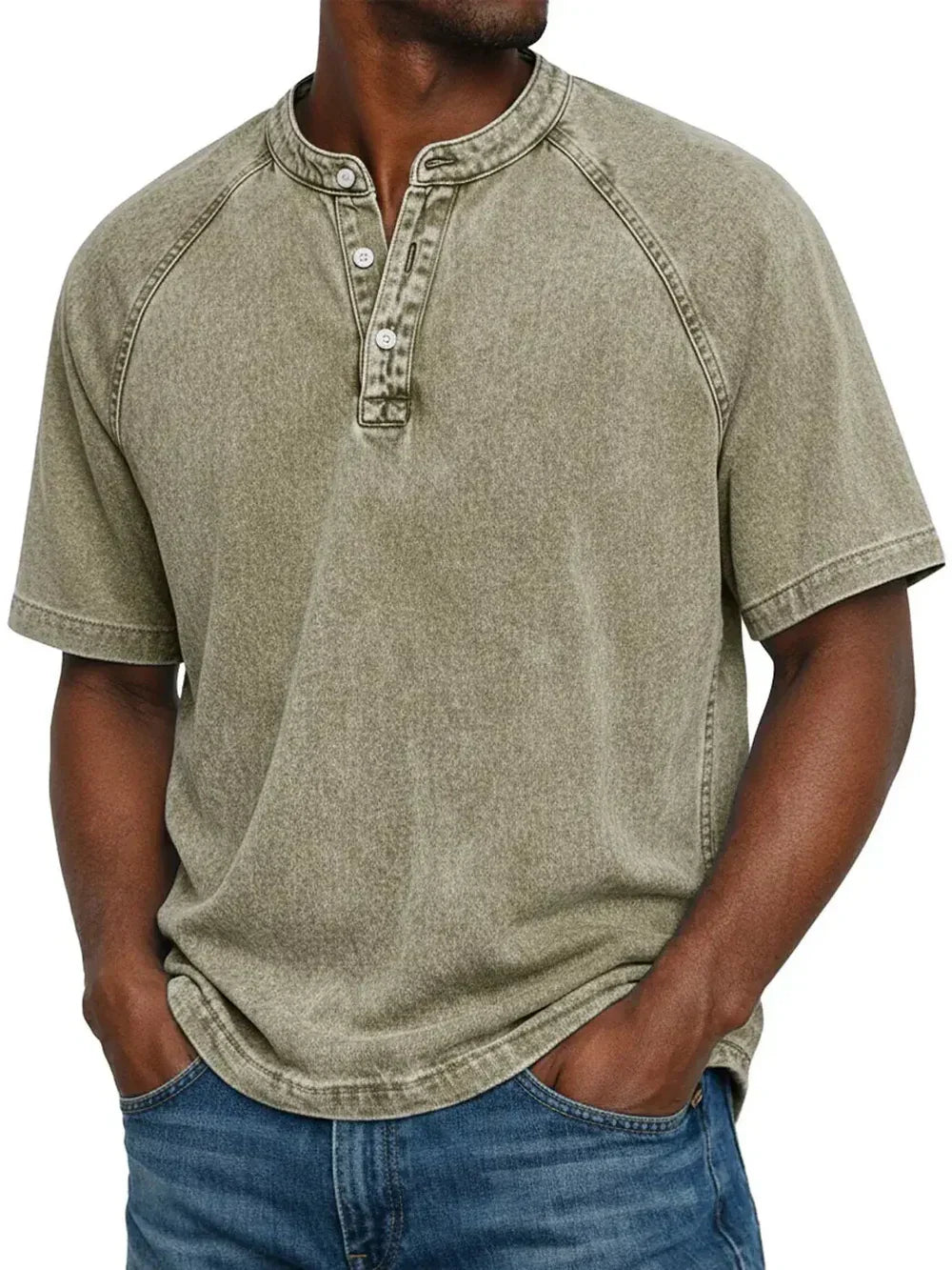 Jules | Vintage Button-Up T-Shirt for Men