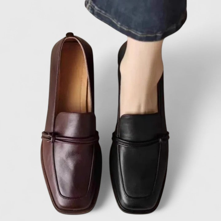 Dixie | Square Toe Low Heel Loafers — view 3