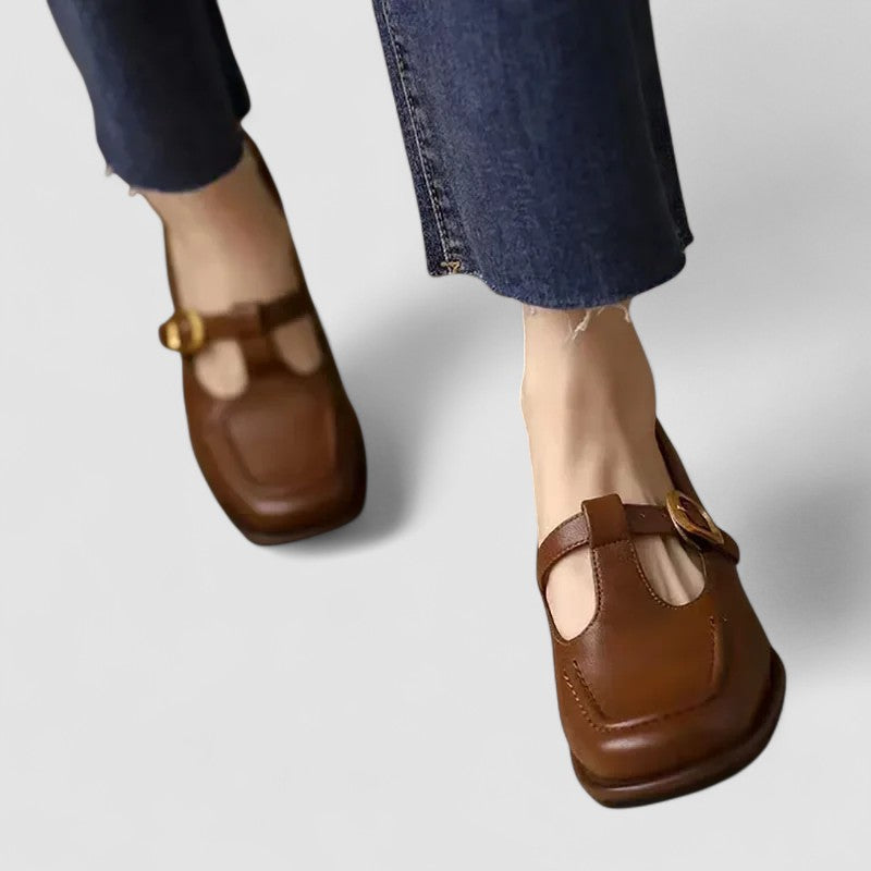 Kyrahnae | Brown Mary Jane T-Strap Mary Janes — view 3