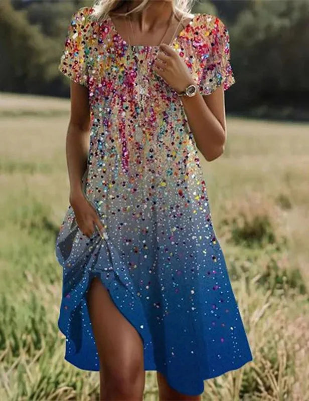 Malaverde | Blue Boho Floral Beach Dress