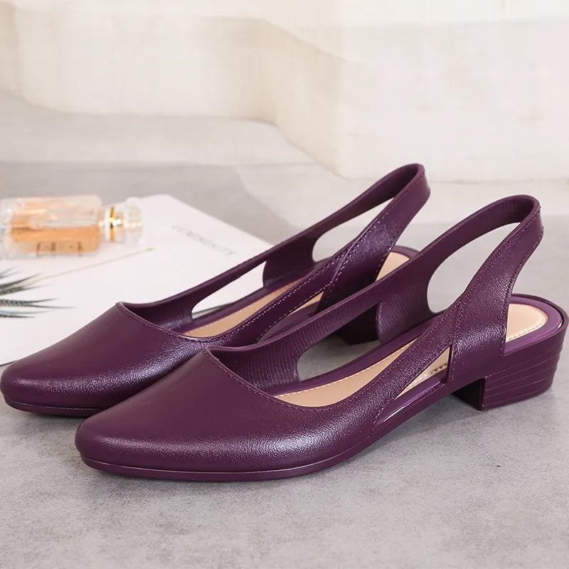 Clio | Nude Square Toe Block Ballet Flats — view 2