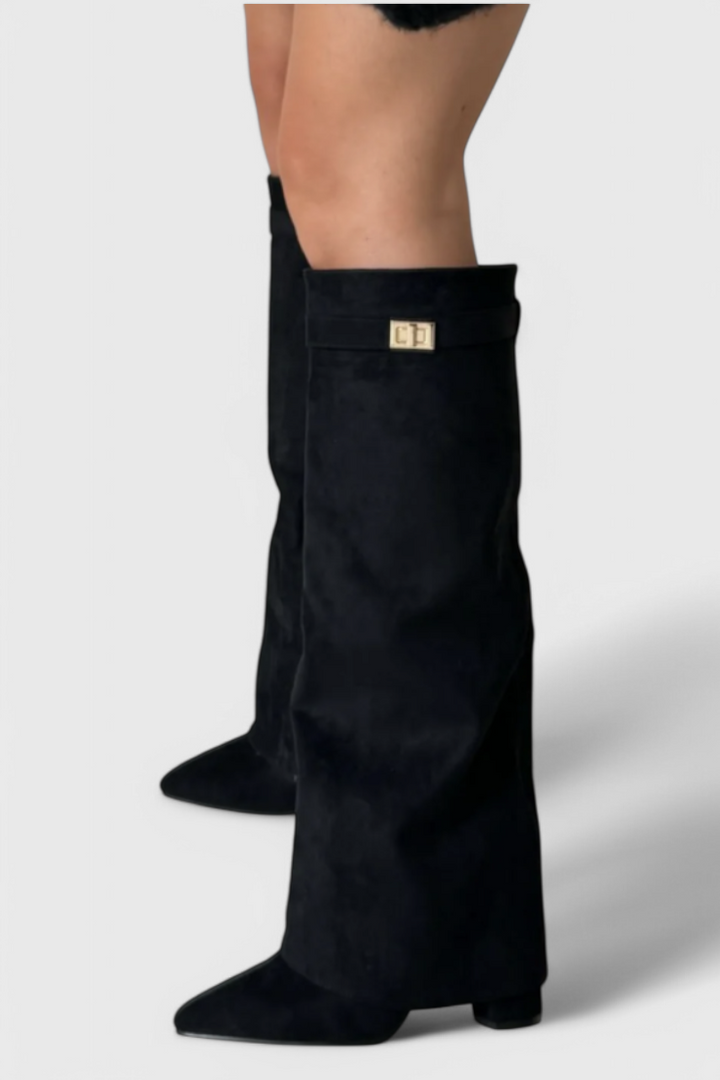 Raya | Black Woven Comfort Boots — view 10