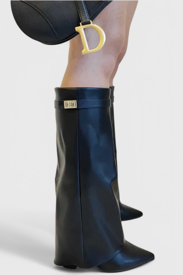Raya | Black Woven Comfort Boots — view 12
