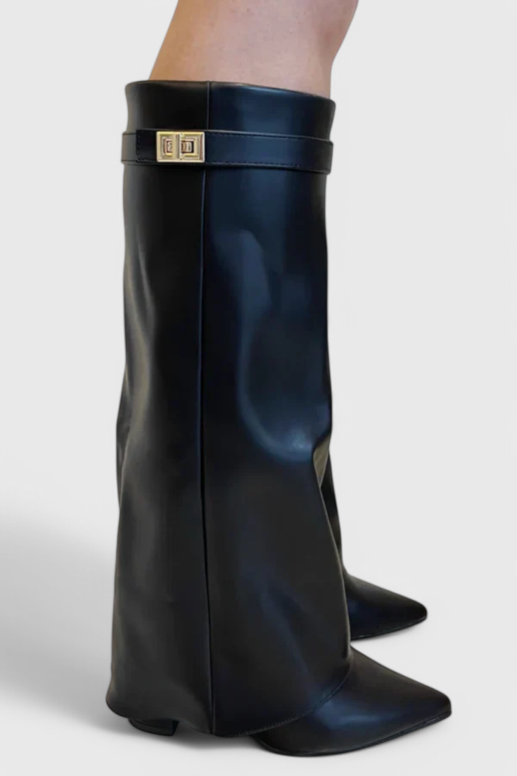 Raya | Black Woven Comfort Boots — view 5
