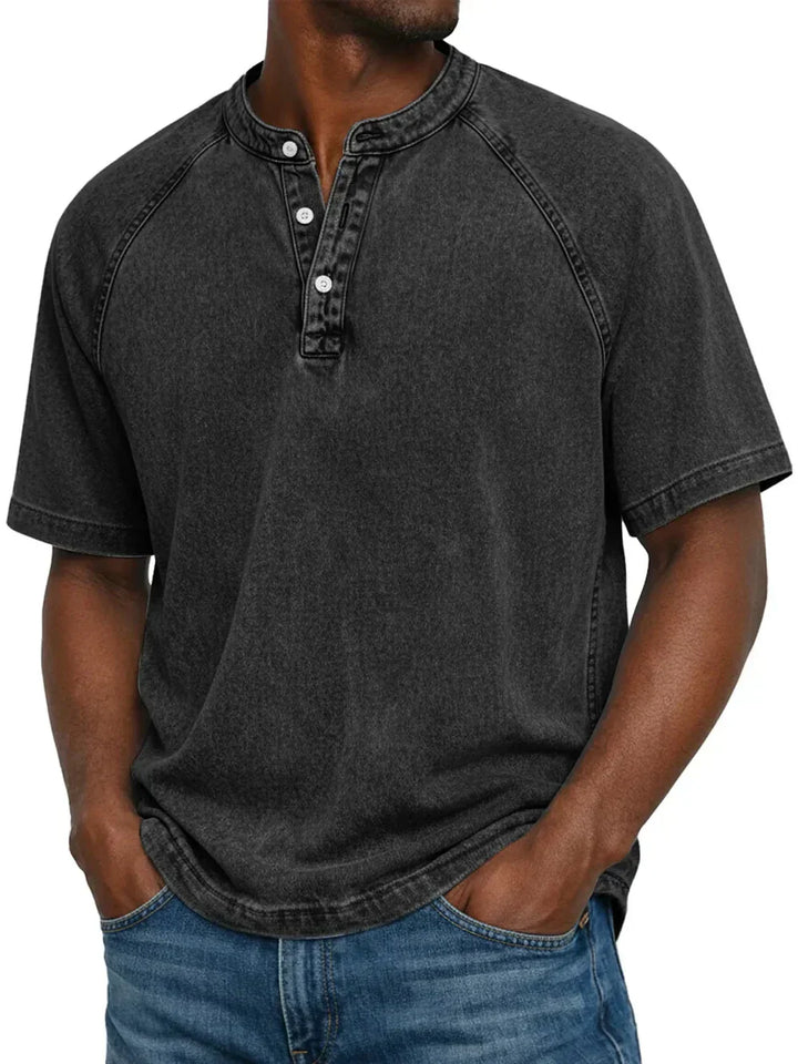 Thomas | Vintage Button T-Shirt for Men