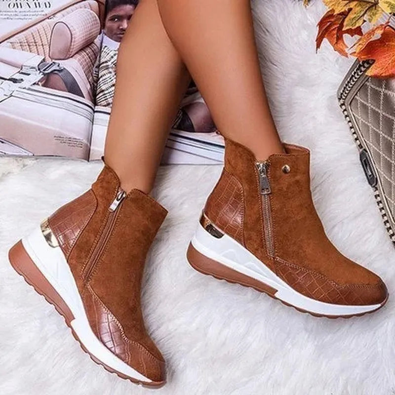 Nori | Camel Cross Strap Boots — view 4