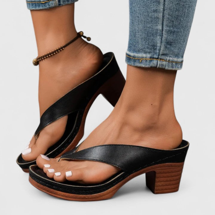 Jazrielle | Black Platform Comfort Heels — view 8