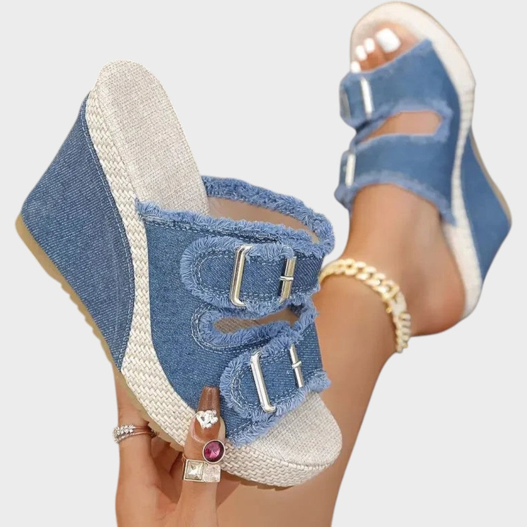 Atelier | Fray Edge Wedge Sandals
